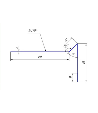Планка торцевая для гибкой черепицы Grand Line 100х65 мм 2 м зеленая RAL 6005