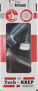 Болт оцинкованный M24x60 мм DIN 933 (4 шт.)