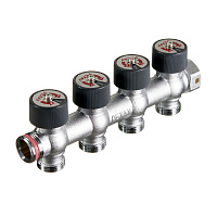 Коллектор Рехау 3/4 ВР(г) х 4 выхода 3/4 НР(ш) ЕК х 3/4 НР(ш) регулируемый (11316473001)