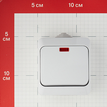 Выключатель Systeme Electric Этюд одноклавишный накладной серый с подсветкой (BA10-045C)