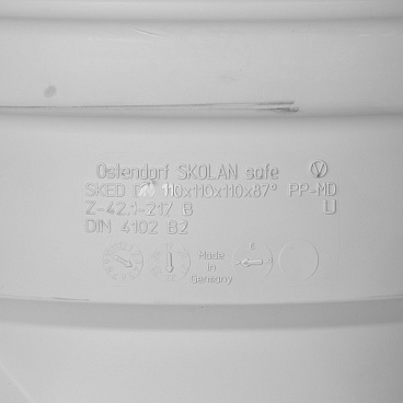 Крестовина Ostendorf SKED d110х110х110 мм 87° пластиковая бесшумная для внутренней канализации (335910)