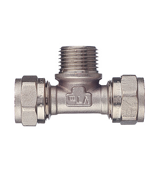 Тройник VALTEC (VTm.333.N.160416) 16 обж(ц) х 1/2 НР(ш) х 16 обж(ц)