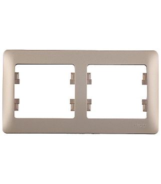 Рамка Systeme Electric Glossa двухместная титан (GSL000402)