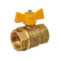 Кран шаровой газовый БАЗ 1 ВР(г) х 1 ВР(г) бабочка (БАЗ.А10.1.25.40)