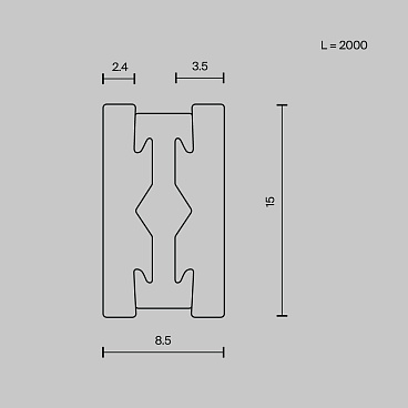 Шинопровод накладной/подвесной Technical TRX154-112BS