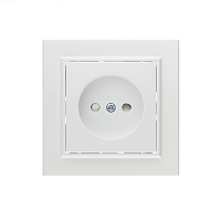 Розетка EKF Минск встраиваемая белая со шторками (ERR10-022-100)