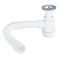 Сифон для раковины и мойки Wirquin Virplast 1 1/2х40 мм с выпуском d70 мм с соединением 40/50 мм (30980676)