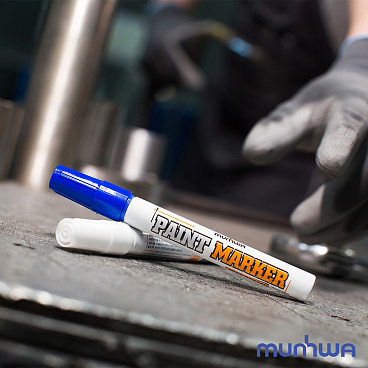 Маркер лаковый для промышленной графики MunHwa Industrial синий грифель 4 мм