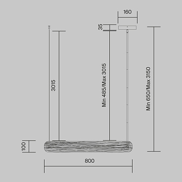 Подвесной светильник Maytoni MOD439PL-L20BSK