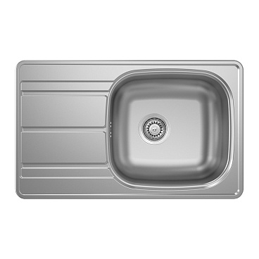 Мойка для кухни Ukinox Nord 78,8х48х17,5 см врезная с крылом сталь (Nr 788х480 (0,6) G)