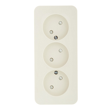 Розетка Systeme Electric Blanca накладная бежевая со шторками (BLNRA001317)