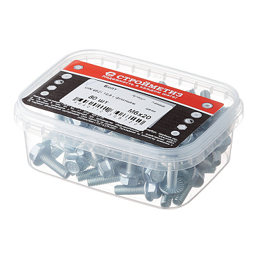 Болт оцинкованный M6x20 мм DIN 6921 10,9 с фланцем (80 шт.)