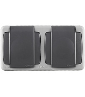 Розетка Makel накладная серая с крышкой (36064206)