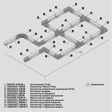 Шинопровод накладной/подвесной Technical TRX005-311B