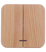 Выключатель Systeme Electric Blanca двухклавишный накладной ясень с подсветкой (BLNVA105115)