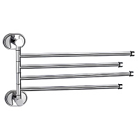 Полотенцедержатель РМС А10 222 мм четверной поворотный на шуруп нержавеющая сталь хром (A1026)