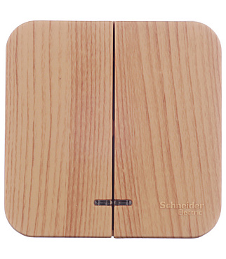 Выключатель Systeme Electric Blanca двухклавишный накладной ясень с подсветкой (BLNVA105115)