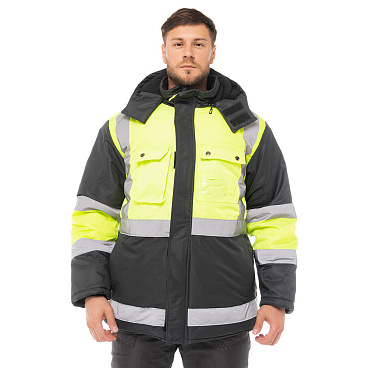 Куртка рабочая мужская утепленная Спрут ИТР 52-54 рост 182-188 см серая/лимонная