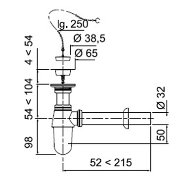 Сифон для раковины Wirquin 1 1/4х32 мм с выпуском d63 мм (30719166)