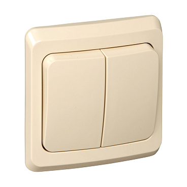 Выключатель Systeme Electric Этюд двухклавишный встраиваемый бежевый с подсветкой (BC10-006K)