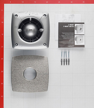 Вентилятор осевой Cata X-Mart 10 Inox 150х150 мм d100 мм серебро