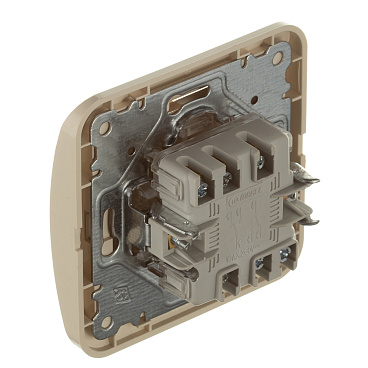 Переключатель Makel Mimoza двухклавишный встраиваемый бежевый (25026)