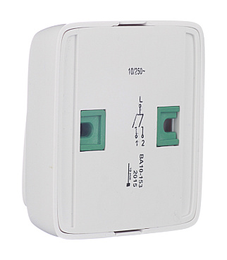 Выключатель Hegel Alfa двухклавишный накладной белый (ВА10-153)