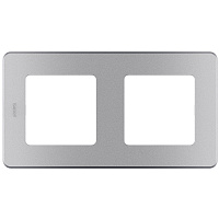 Рамка Legrand Inspiria двухместная алюминий (673942)