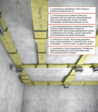 Мембрана звукоизоляционная Tecsound SY 70 3,7х1220х5000 мм 6,1 кв.м самоклеящаяся
