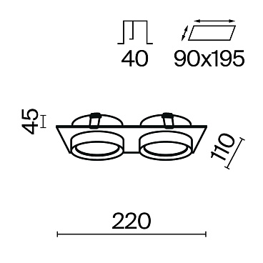 Встраиваемый светильник Technical DL086-02-GX53-SQ-W