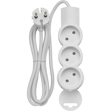Удлинитель Düwi 3 розетки 1,5 м ПВС 2х0,75 кв.мм 10 А 2,2 кВт белый (32001 4)