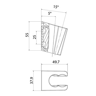 Держатель для лейки Iddis Shower Holder c регулировкой наклона пластик черный (080BL00i53)