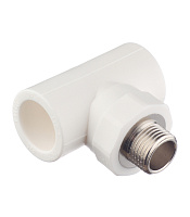 Тройник полипропиленовый Valtec переходный 25 мм х 1/2 НР(ш) х 25 мм (VTp.733.0.02504)