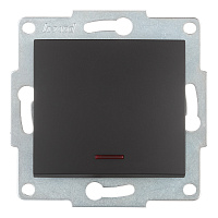 Выключатель Lezard Karina одноклавишный встраиваемый черный бархат с подсветкой (707-4288-111)