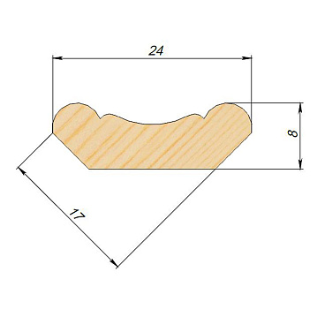 Галтель фигурная 24х8х2200 мм сорт Экстра сращенная