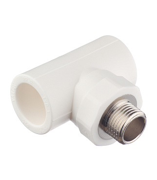 Тройник полипропиленовый Valtec переходный 25 мм х 1/2 НР(ш) х 25 мм (VTp.733.0.02504)