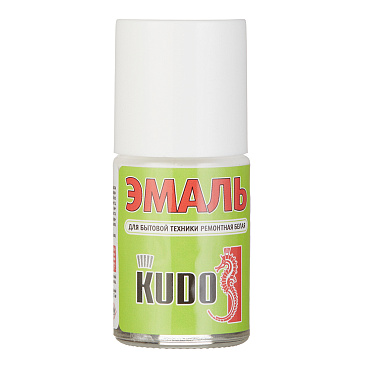 Эмаль для бытовой техники Kudo Kraft белая с кисточкой глянцевая 15 мл