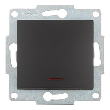 Выключатель Lezard Karina одноклавишный встраиваемый черный бархат с подсветкой (707-4288-111)