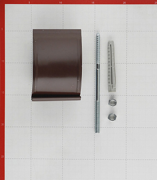 Кронштейн хомут труб Grand Line металлический на кирпичную стену d90 мм коричневый RAL 8017 с крепежом