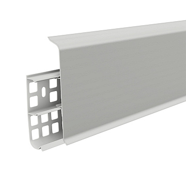 Плинтус ПВХ напольный Деконика 100 мм светло-серый 2200 мм