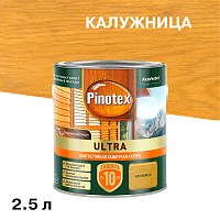 Антисептик Pinotex Ultra декоративный для дерева калужница 2,5 л