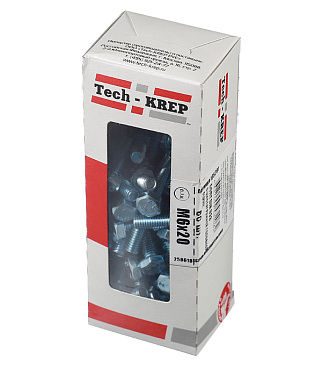 Болт оцинкованный M6x20 мм DIN 933 (80 шт.)