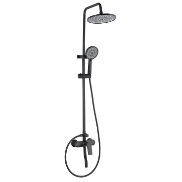 Душевая система РМС с верхним душем с лейкой с изливом черная (PL7BL-009DK)