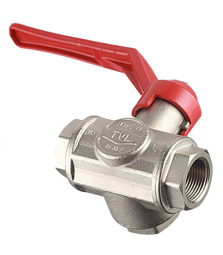 Кран шаровой латунный Itap 3/4 ВР(г) х 3/4 ВР(г) х 3/4 ВР(г) L-образный ручка трехходовой