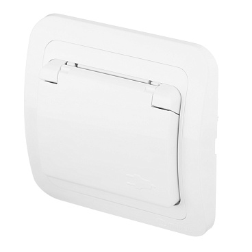 Розетка Makel Mimoza встраиваемая белая с крышкой (12029)