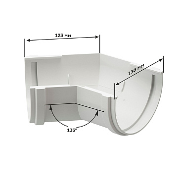 Угол желоба Docke Premium пластиковый d120 мм 135° каштан RAL 8017