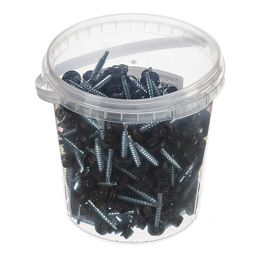 Саморезы кровельные с буром 35х4,8 мм металл-дерево темно-коричневые RR 32 Daxmer (250 шт.)