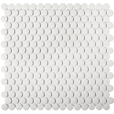 Мозаика Starmosaic Penny Round белая керамическая 315х309х6 мм матовая antislip