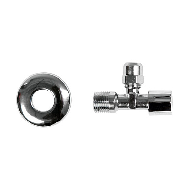 Вентиль латунный Arrowhead 1/2 НР(ш) х 3/8 НР(ш) для подключения смесителя хром (SV-102-1510)