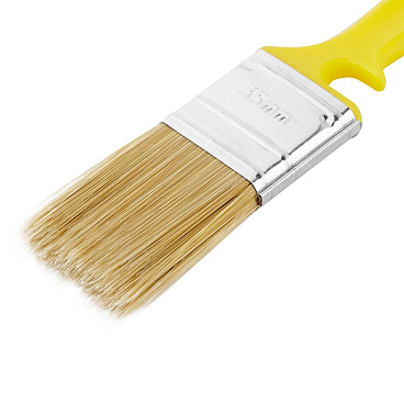 Кисть плоская искусственная щетина пластиковая ручка Wenzo Pro 35х10 мм для эмалей и лаков на водной основе